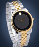 Movado Museum Classic Black Dial Two Tone Steel Strap Watch For Men - 606899