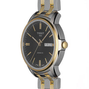 Tissot Automatics III Day Date Black Dial Two Tone Steel Strap Watch For Men - T065.430.22.051.00