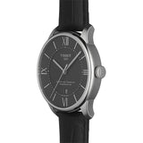 Jam Tangan Pria Tissot Chemin Des Tourelles Powermatic 80 Black Dial Black Leather Strap - T099.407.16.058.00
