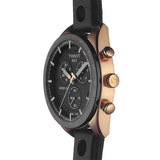 Tissot PRS 516 Chronograph Black Dial Jam Tangan Tali Kulit Hitam Untuk Pria - T100.417.36.051.00