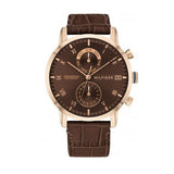 Tommy Hilfiger Kane Brown Dial Brown Leather Strap Watch for Men - 1710400