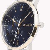 Tommy Hilfiger Brooklyn Quartz Blue Dial Silver Mesh Bracelet Watch for Men - 1791505