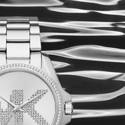 Michael Kors Bradshaw Quartz Silver Dial Silver Steel Strap Watch For Women - MK6554