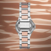 Michael Kors Camille Multifunction White Dial Two Tone Steel Strap Watch For Women - MK6846