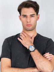 Diesel Mega Chief Chronograph Black Dial Black Nylon Strap Watch For Men - DZ4500