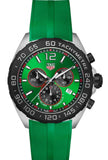 Tag Heuer Formula 1 Chronograph 41mm Green Dial Green Rubber Strap Watch for Men - CAZ101AP.FT8056