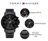 Tommy Hilfiger Daniel Black Dial Black Steel Strap Watch for Men - 1710383