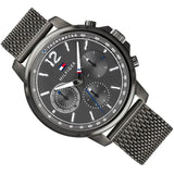 Tommy Hilfiger London Chronograph Grey Dial Grey Mesh Bracelet Watch for Men - 1791530