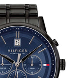 Tommy Hilfiger Kyle Quartz Blue Dial Black Steel Strap Watch for Men - 1791633