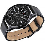 Tommy Hilfiger Austin Black Dial Black Leather Strap Watch for Men - 1791638