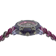Versace Icon Active Chronograph Black Dial Purple Rubber Strap Watch For Men - VEZ701423
