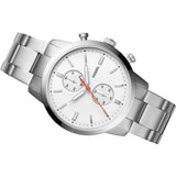 Fossil Townsman White Dial Silver Steel Strap Watch for Men - FS5346