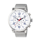 Tommy Hilfiger Jake Quartz White Dial Silver Mesh Bracelet Watch for Men - 1791233