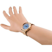 Guess Willow Crystal Blue Dial Rose Gold Mesh Bracelet Watch For Women - W0836L1