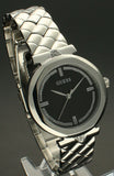 Guess Rumour Quartz Black Dial Silver Steel Strap Watch For Women - GW0613L1