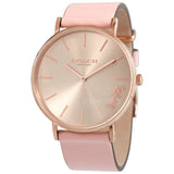 Coach Delancey Gold Dial Pink Leather Strap Watch for Women - 14503332