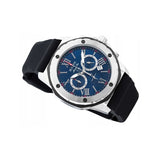 Bulova Marine Star Blue Dial Black Silicone Strap Watch for Men - 98B258