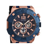 Guess Navigator Chronograph Blue Dial Blue Rubber Strap Watch for Men - GW0264G4