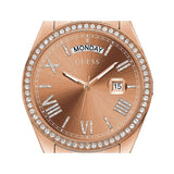 Guess Luna Diamonds Rose Gold Dial Rose Gold Steel Strap Watch for Women - GW0307L3