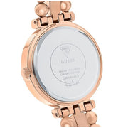 Guess Gala Diamonds Silver Dial Gold Steel Strap Watch for Women - GW0401L3