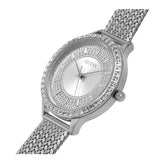 Guess Soiree Diamonds Silver Dial Silver Mesh Bracelet Watch for Women - GW0402L1