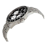 Guess Odyssey Black Dial Silver Steel Strap Watch For Men - W1107G1