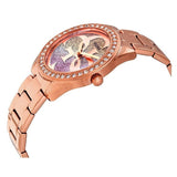 Guess G Twist Diamonds Rose Gold Dial Rose Gold Steel Strap Watch For Women - W1201L3