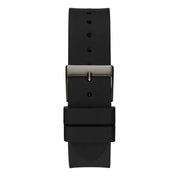 Guess Crush Crystals Silver Dial Black Rubber Strap Watch for Women - W1223L4