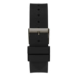 Guess Crush Crystals Silver Dial Black Rubber Strap Watch for Women - W1223L4