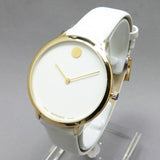 Movado Museum 70th Anniversary Special Edition White Dial White Leather Strap Watch For Women - 0607139