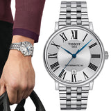 Tissot T Classic Carson Premium Powermatic 80 Silver Dial Silver Steel Strap Watch For Men - T122.407.11.033.00