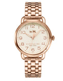 Coach Delancey White Dial Rose Gold Steel Strap Watch for Women - 14502262