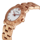 Marc Jacobs Mini Amy White Dial Rose Gold Stainless Steel Strap Watch for Women - MBM3078