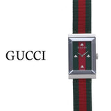 Gucci G-Frame Mother of Pearl Dial Two Tone Nylon Strap Watch For Women - YA147404