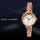 Marc Jacobs Sally White Dial Rose Gold Stainless Steel Strap Watch for Women - MBM8643