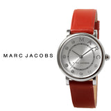 Marc Jacobs Roxy Silver Dial Red Leather Strap Watch for Women - MJ1632