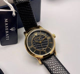 Maserati Epoca Black Dial Black Leather Strap Watch For Women - R8851118501