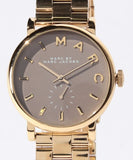 Marc Jacobs Baker Grey Dial Gold Stainless Steel Strap Watch for Women - MBM3281