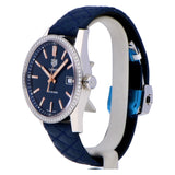 Tag Heuer Carrera Quartz 39mm Diamond Blue Dial Blue Leather Strap Watch for Women - WAR1114.FC6391