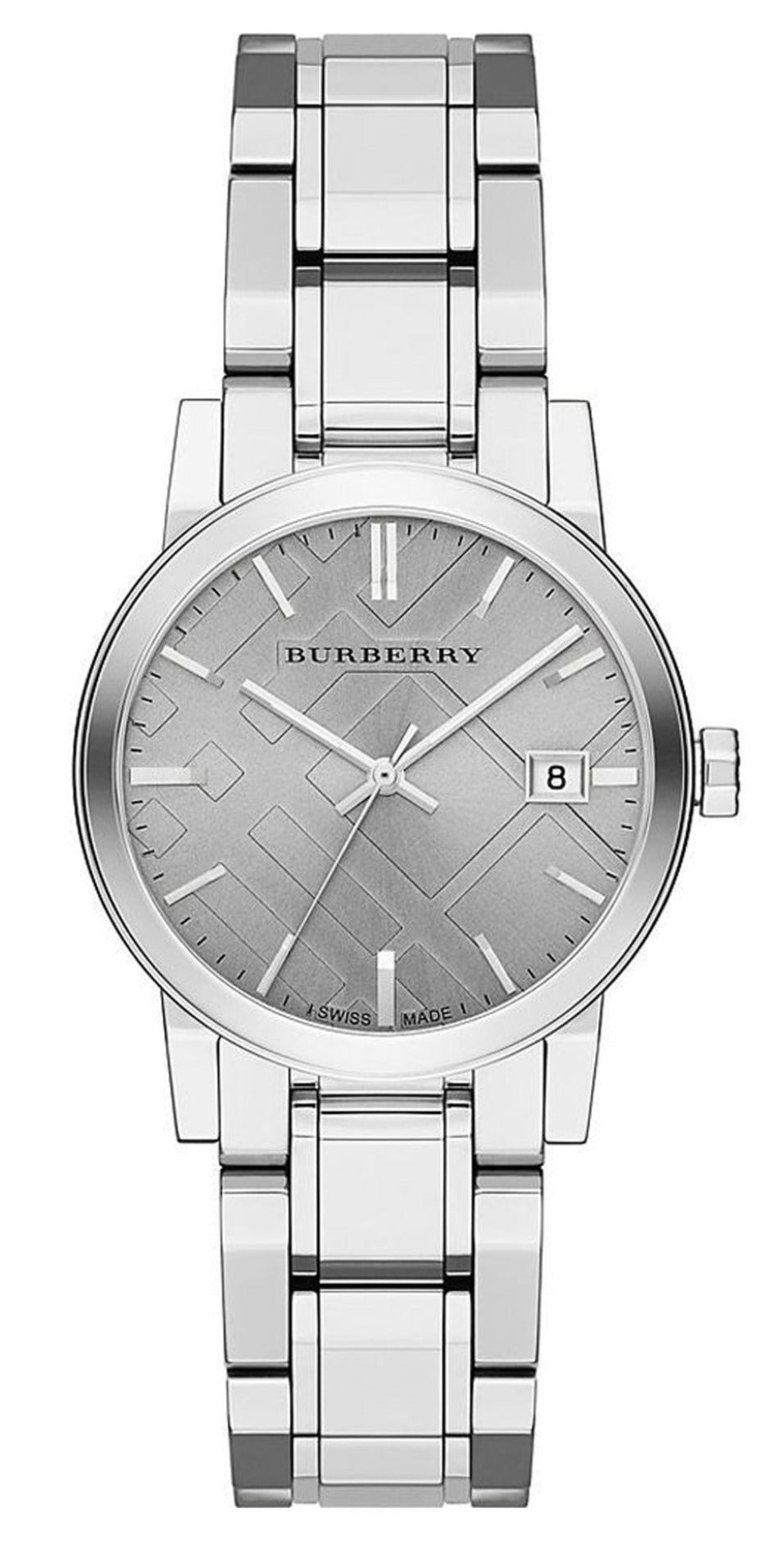 Burberry The City Silver Dial Silver Steel Strap Watch for Women