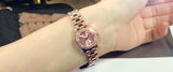 Marc Jacobs Henry Pink Dial Rose Gold Stainless Steel Strap Watch for Women - MBM3278