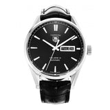 Tag Heuer Carrera Automatic 41mm Black Dial Black Leather Strap Watch for Men - WAR201A.FC6266