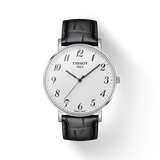 Tissot Everytime Large White Dial Black Leather Strap Watch For Men - T109.610.16.032.00