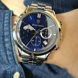 Maserati Ricordo Chronograph Blue Dial Silver Steel Strap Watch For Men - R8873633001