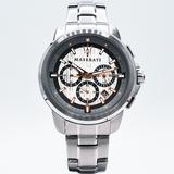 Maserati Successo Chronograph Silver Dial Silver Steel Strap Watch For Men - R8873621004