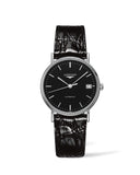 Longines Presence 38.5mm Automatic Black Dial Black Leather Strap Watch for Men - L4.921.4.52.2