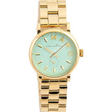 Marc Jacobs Baker Mint Green Dial Gold Stainless Steel Strap Watch for Women - MBM3284