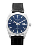 Tissot Gentleman Powermatic 80 Silicium Blue Dial Black Leather Strap Watch For Men - T127.407.16.041.01