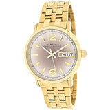 Marc Jacobs Fergus Gun Metal Grey Dial Gold Stainless Steel Strap Watch for Women - MBM3429