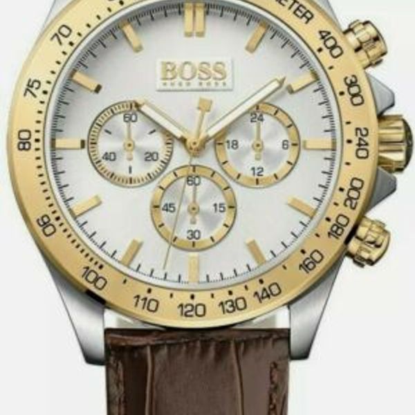 Hugo Boss Ikon White Dial Brown Leather Strap Watch for Men - 1513174